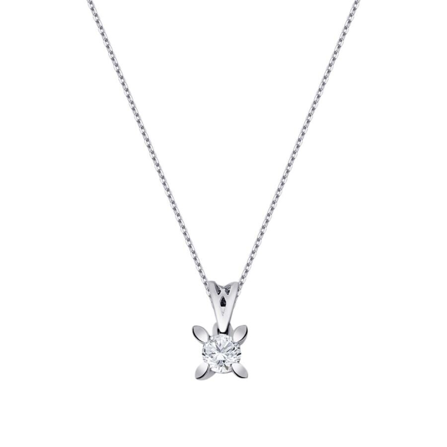 0,25ct. Solitaire Necklace (HRD Certificate) - 2