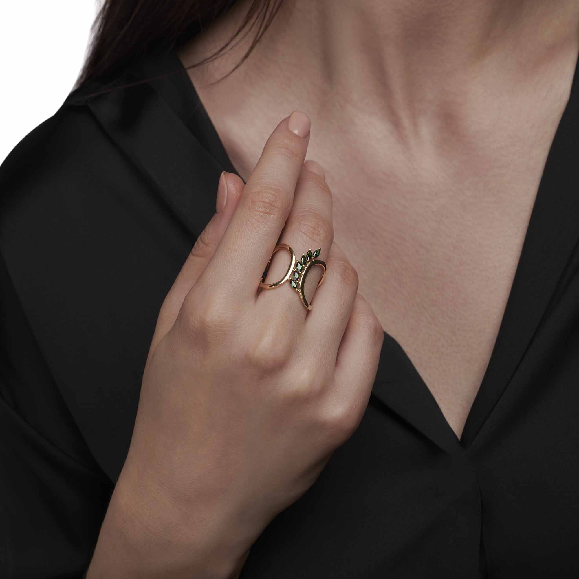 Garden of Green Leaves Ring - 1