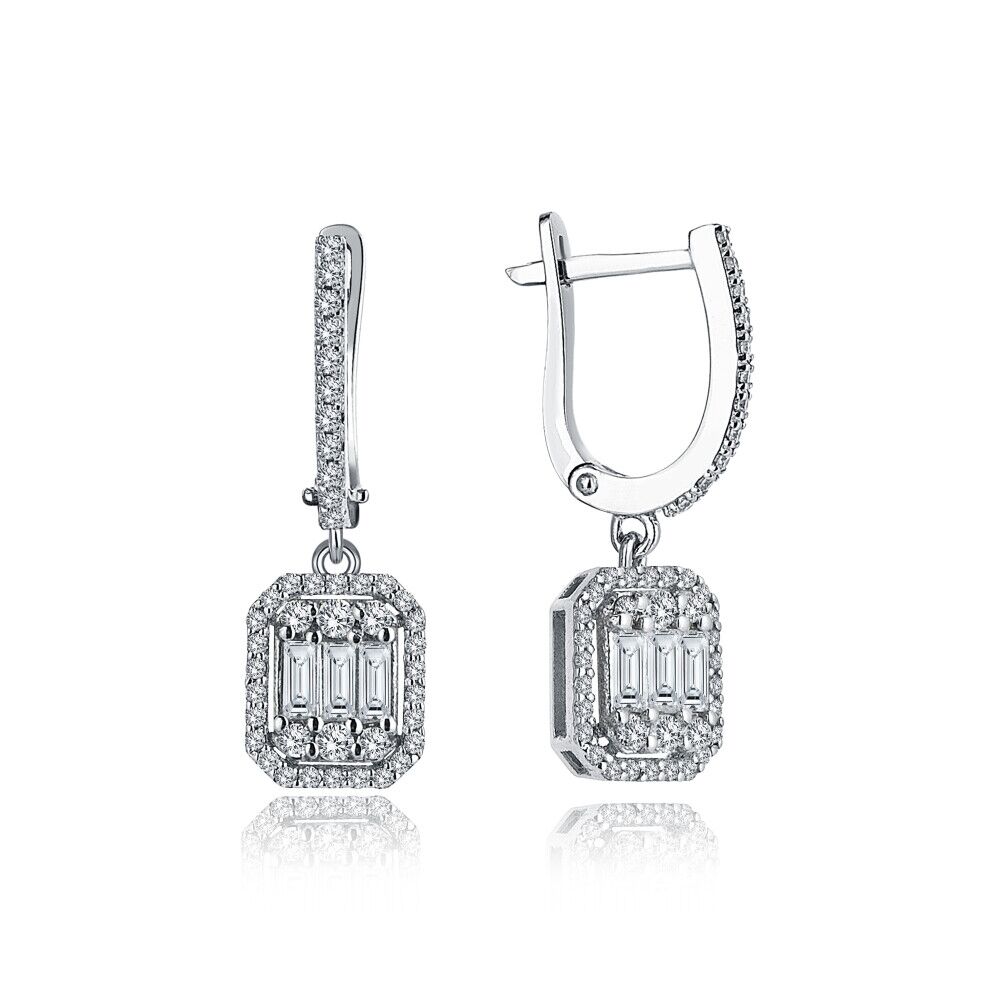 Octa Baguette Diamond Earring - 1