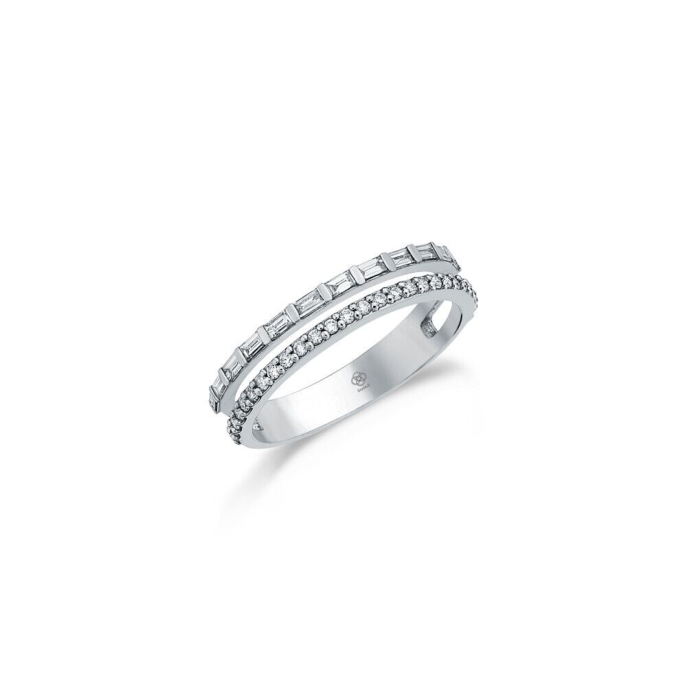Baguette Half Eternity Diamond Ring - 2