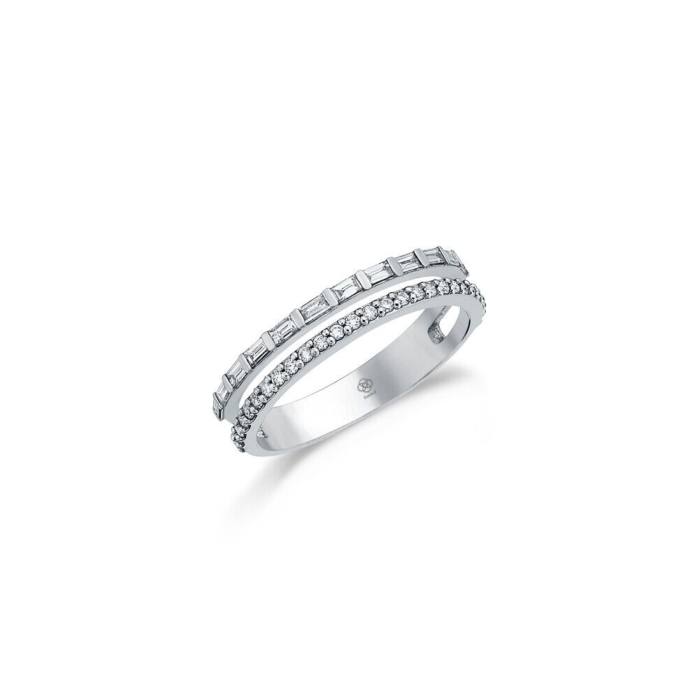 Baguette Half Eternity Diamond Ring - 1