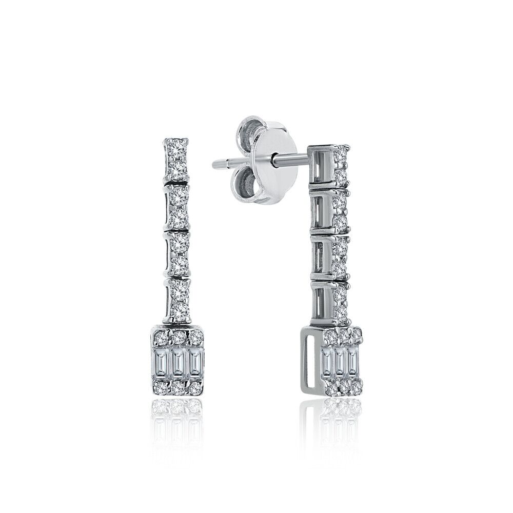 Linear Baguette Diamond Earring - 1