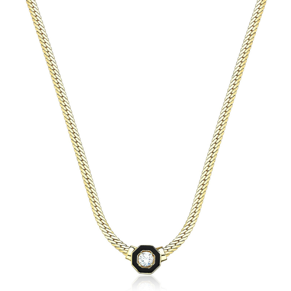 Black Octagem Necklace - Üsküplü
