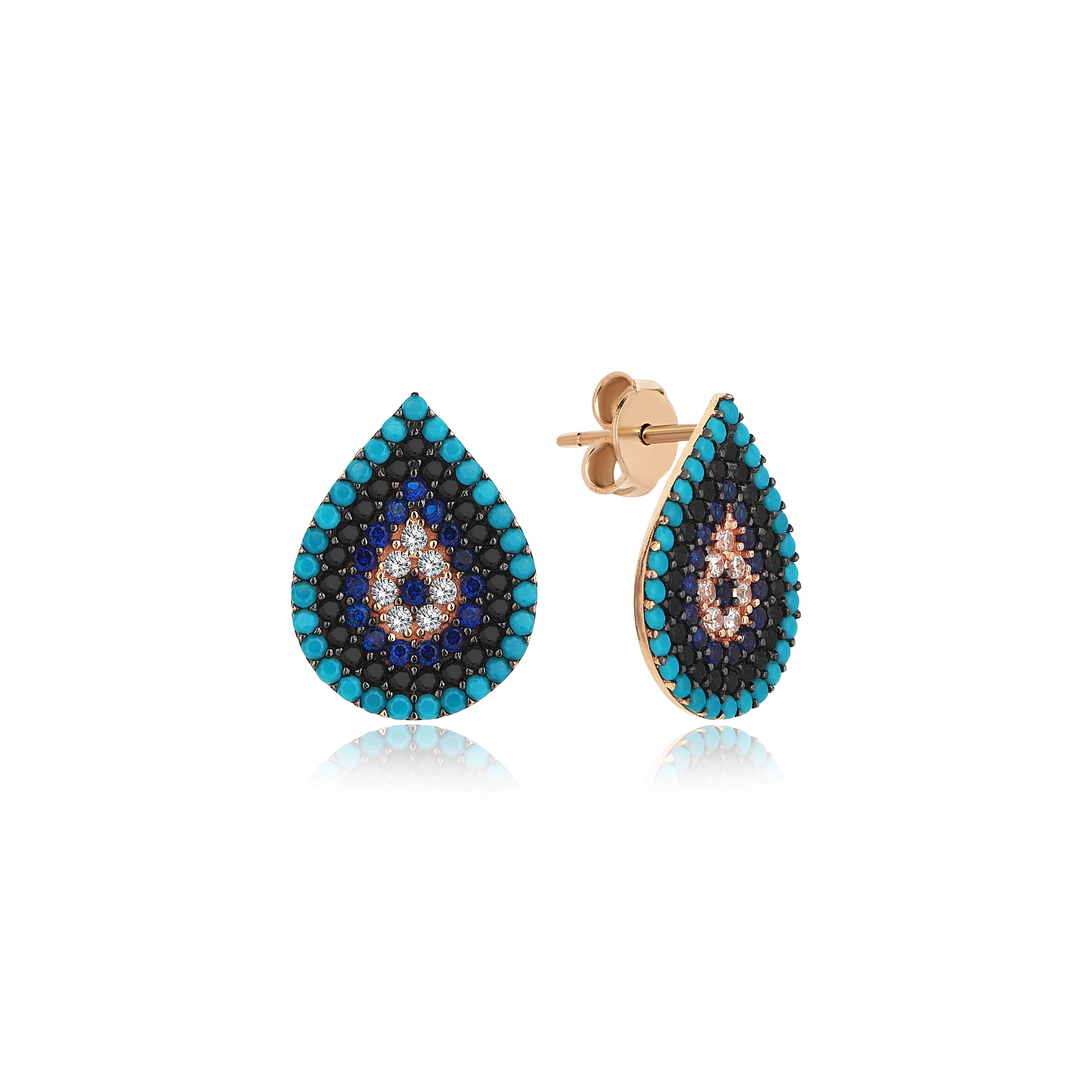 Blue Eye Drop Earring - Üsküplü
