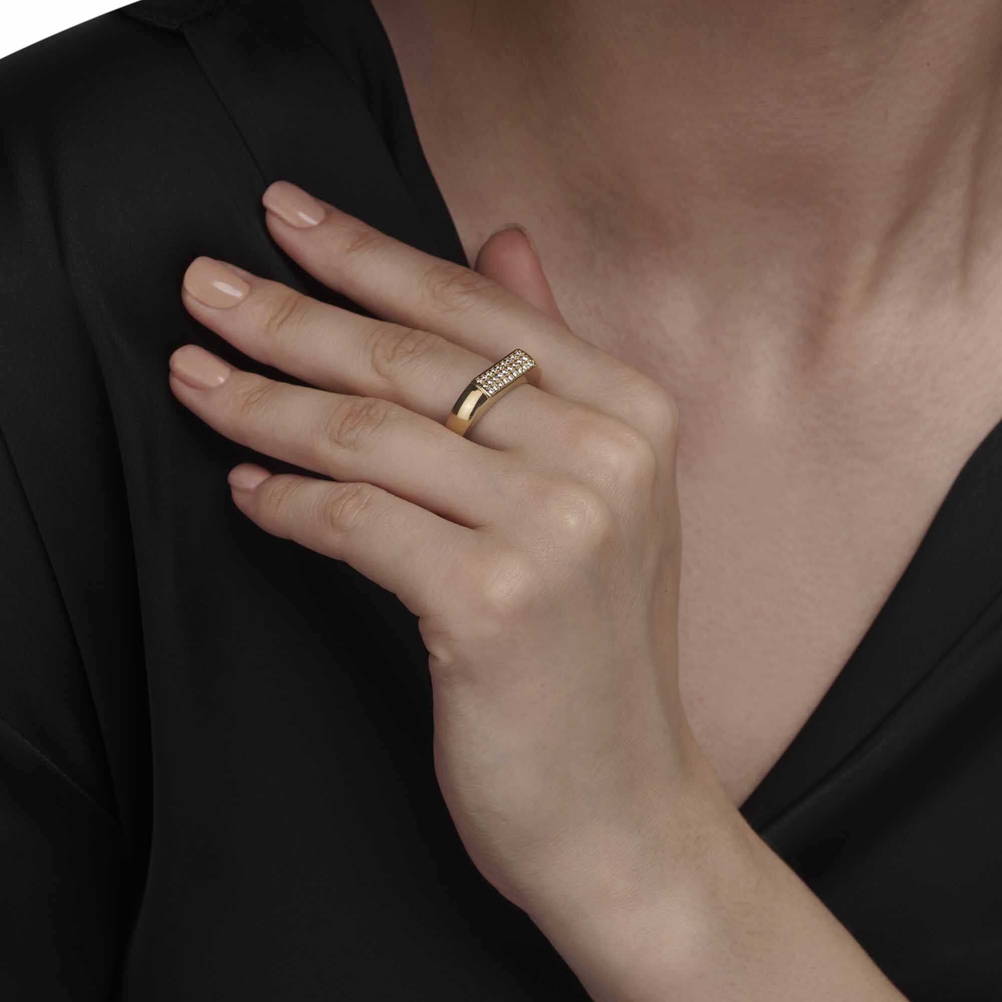 Bold Line Diamond Ring - Üsküplü