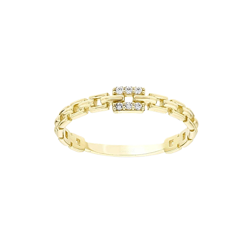 Box Chain Stone Ring - 3