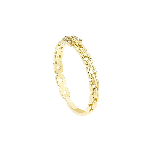 Box Chain Stone Ring - 4