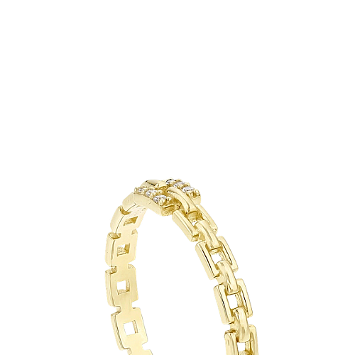 Box Chain Stone Ring - 5
