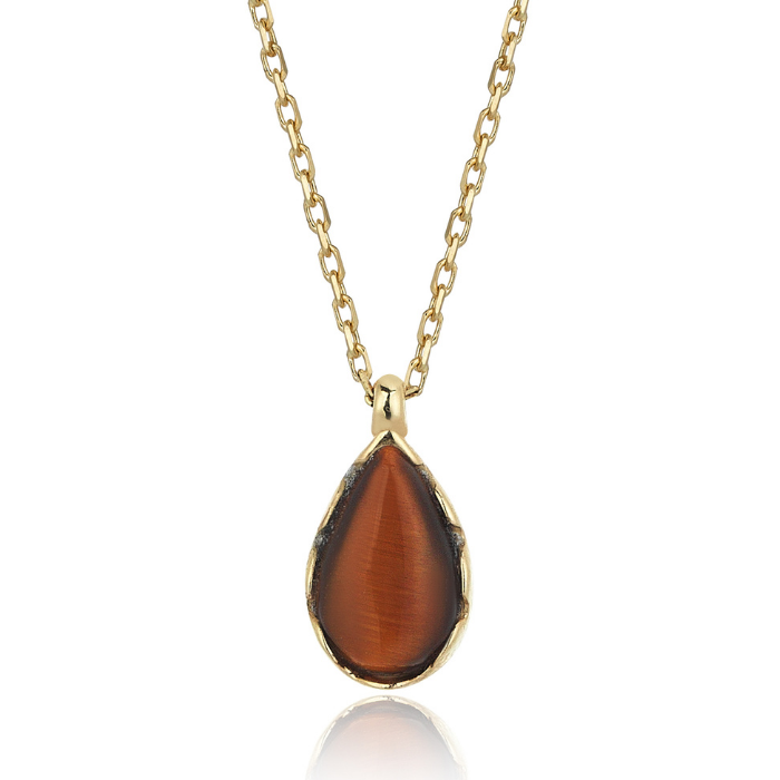 Brown Drop Necklace - Üsküplü