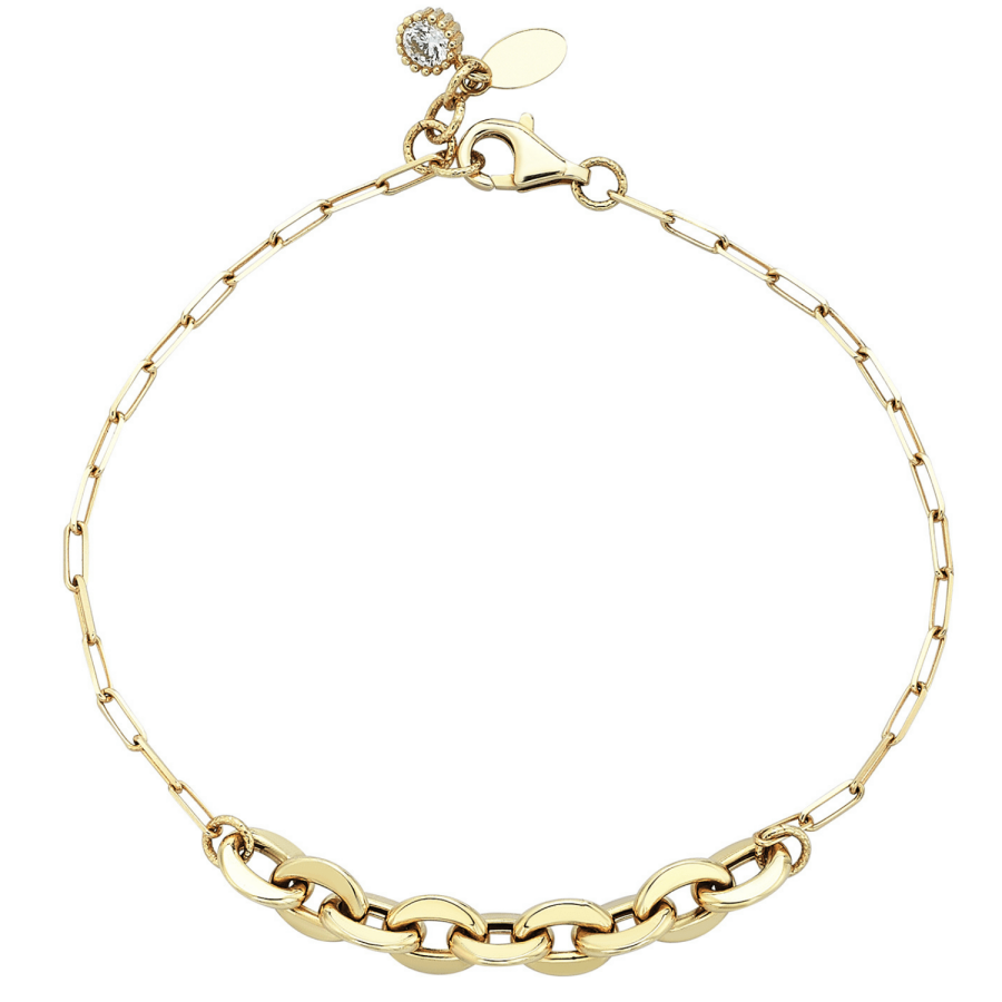 Cable Chain With Paperclip Bracelet - Üsküplü