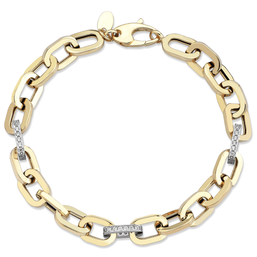 Chubby Rectangle Stoney Chain Bracelet - Üsküplü