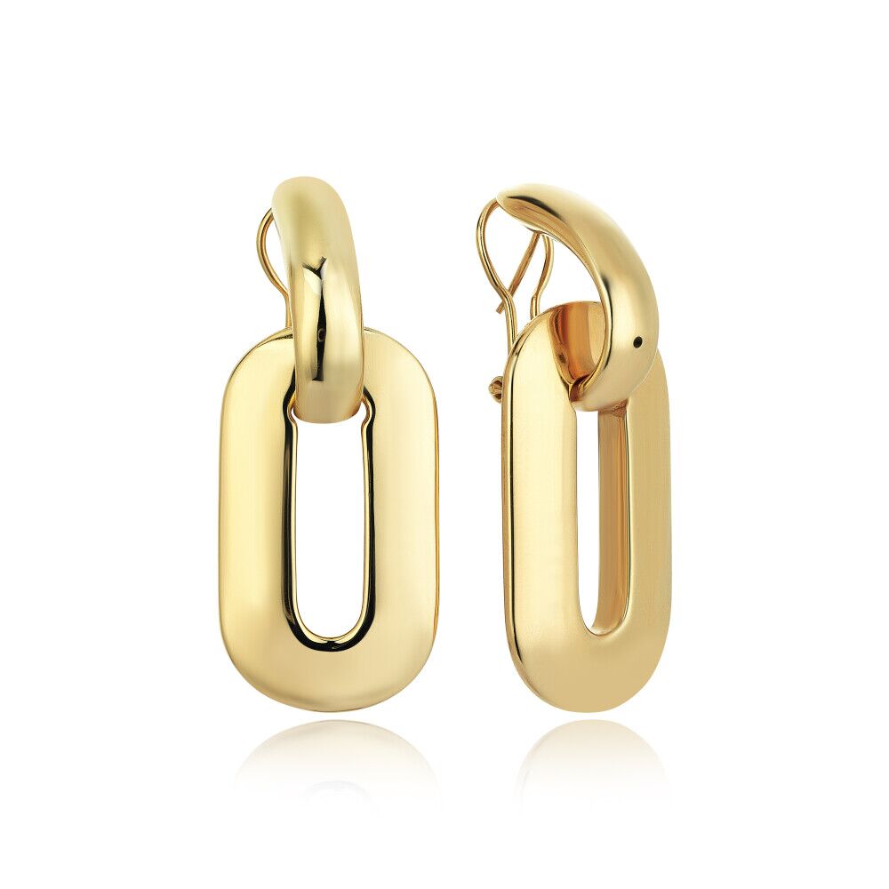 Clinged Oval Drop Earring - Üsküplü