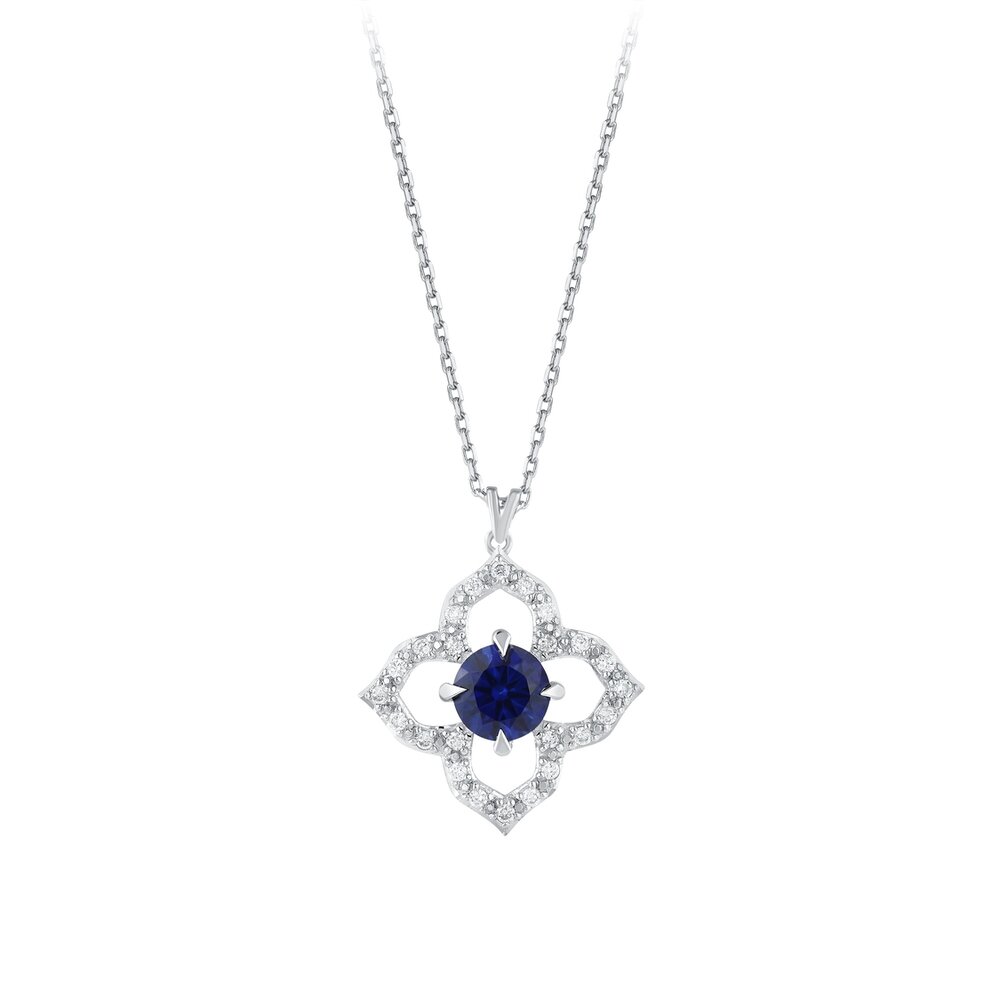Clover Sapphire Necklace - 1