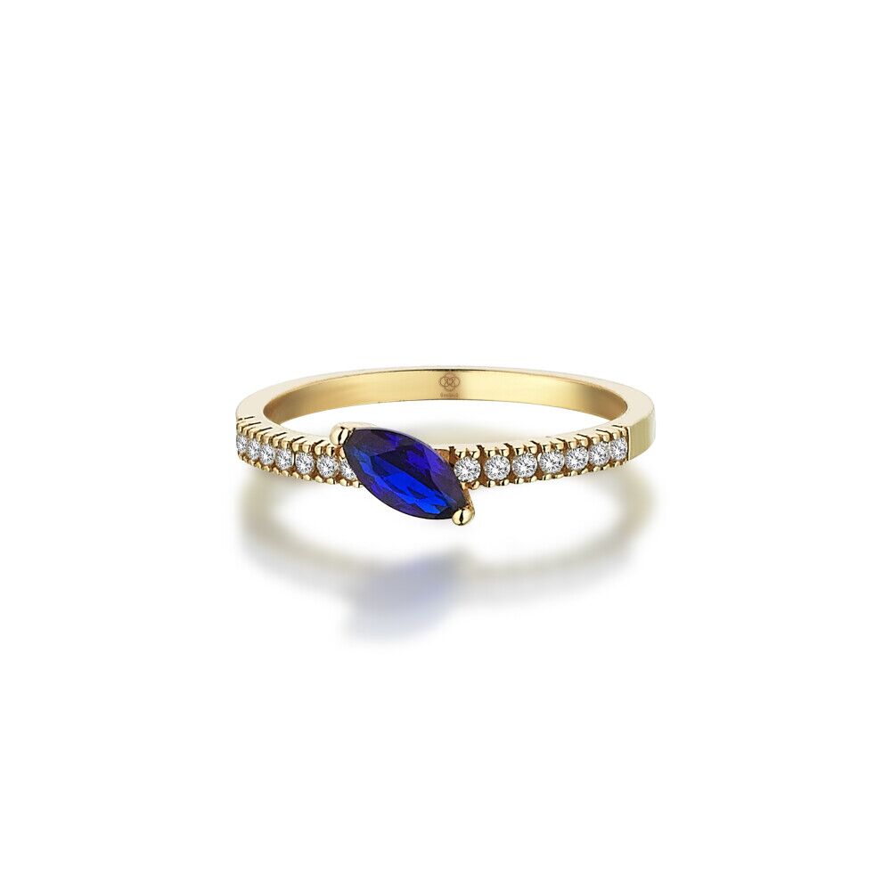 Curvy Blue Stone Ring - Üsküplü (1)
