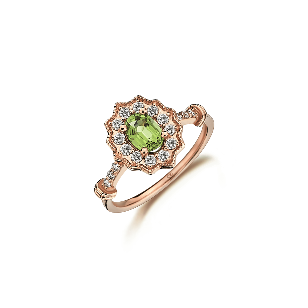 Diamond Olive Rose Ring - Üsküplü