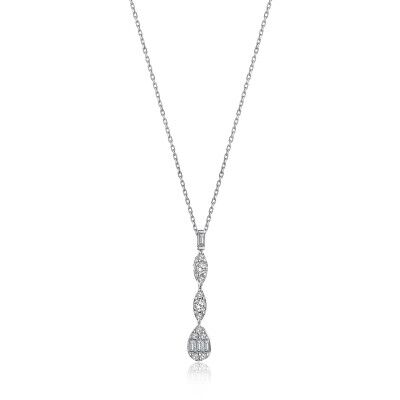 Drop Line Diamond Necklace - 2