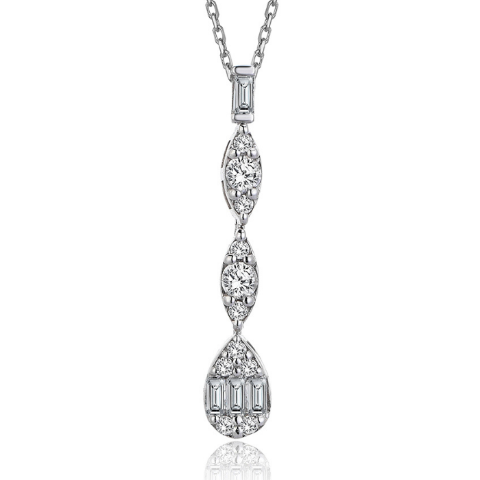 Drop Line Diamond Necklace - Üsküplü