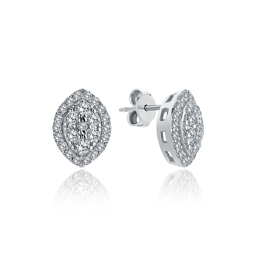 Elegant Almond Diamond Earring - 1