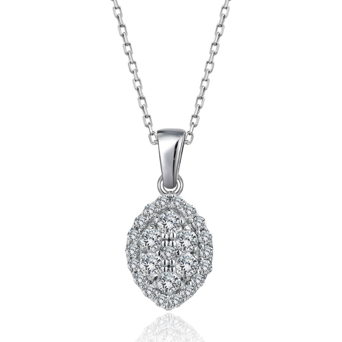 Elegant Almond Diamond Necklace - Üsküplü