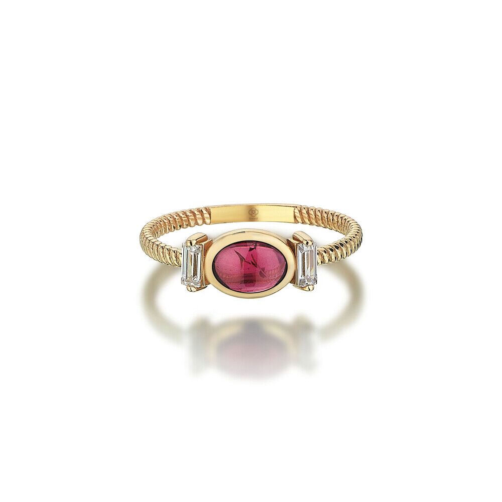 Elipse Diamond Ruby Ring - 3