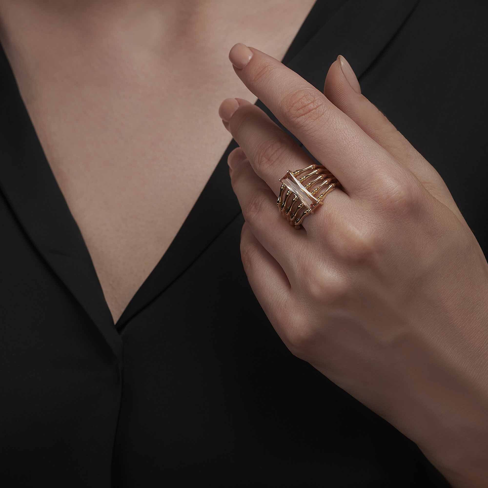 Five Armed Citrine Ring - 1