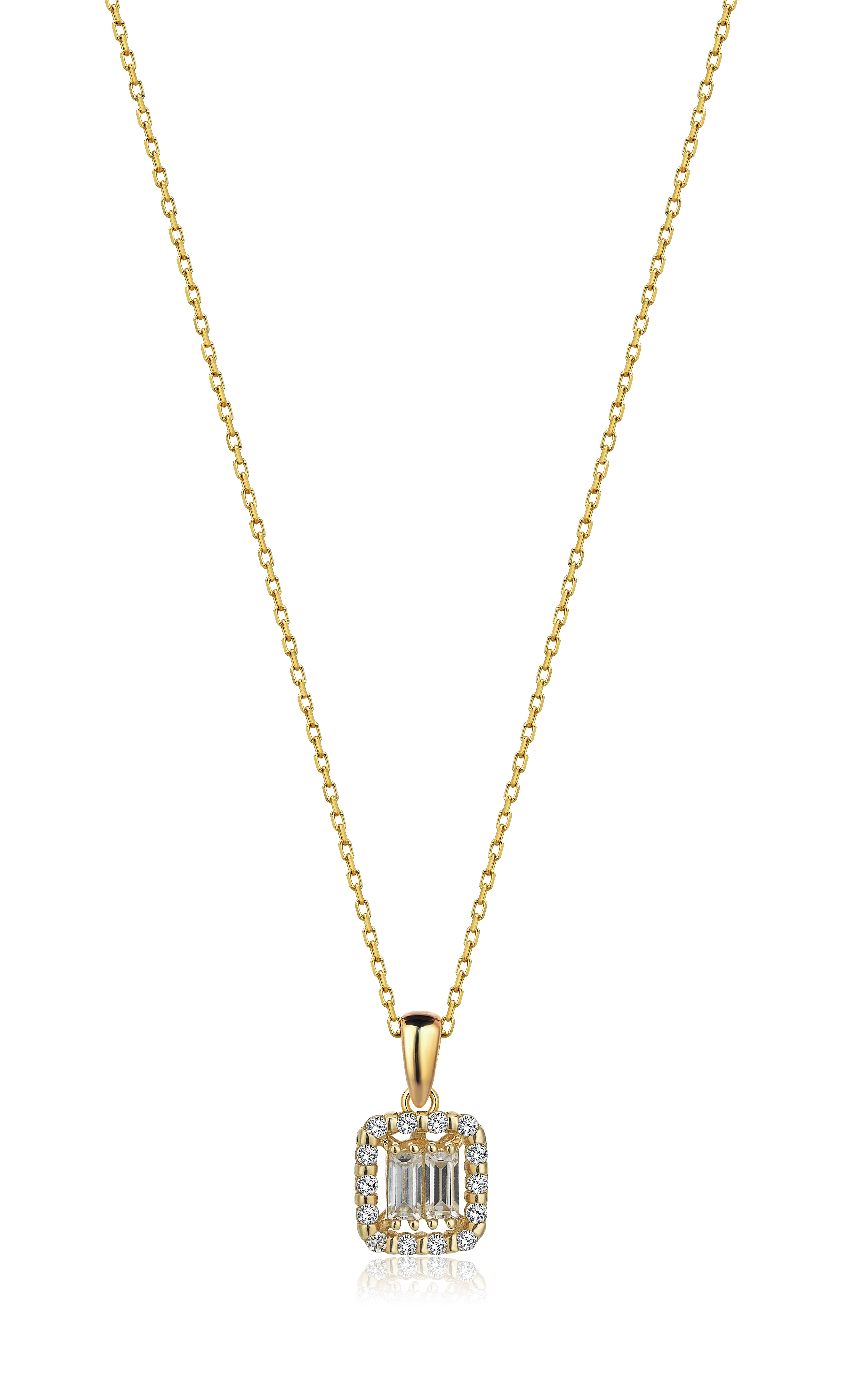 Golden Baguette Necklace - Üsküplü