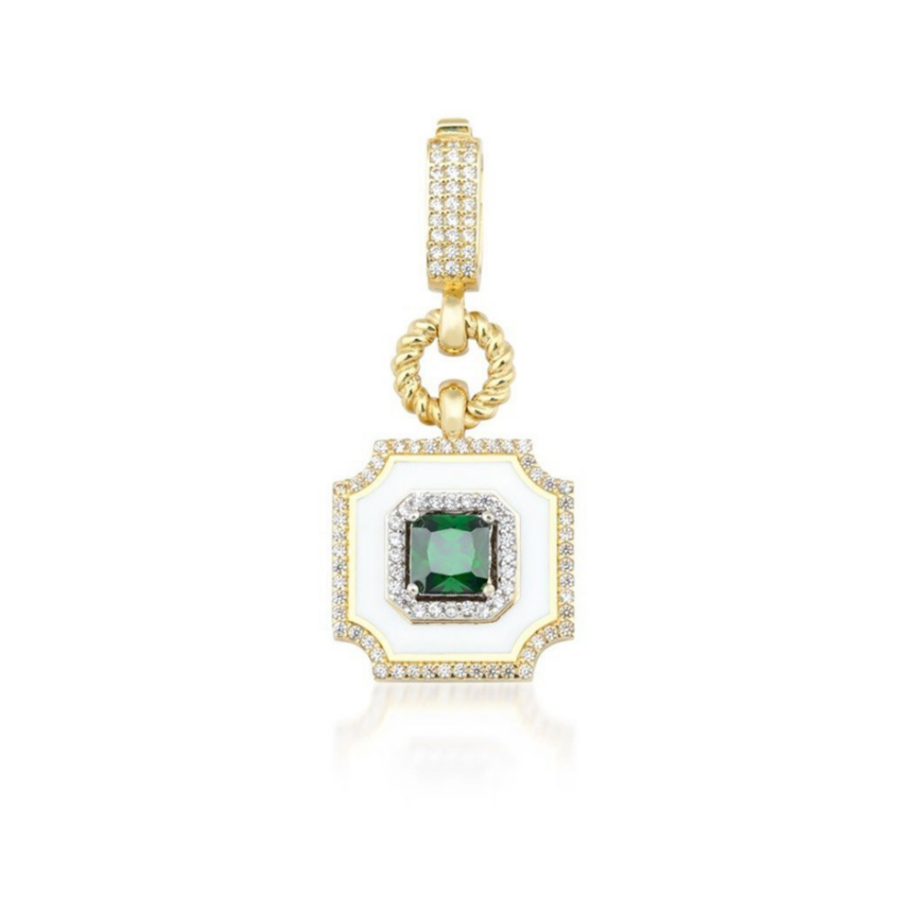 Green and White Pendant - Üsküplü