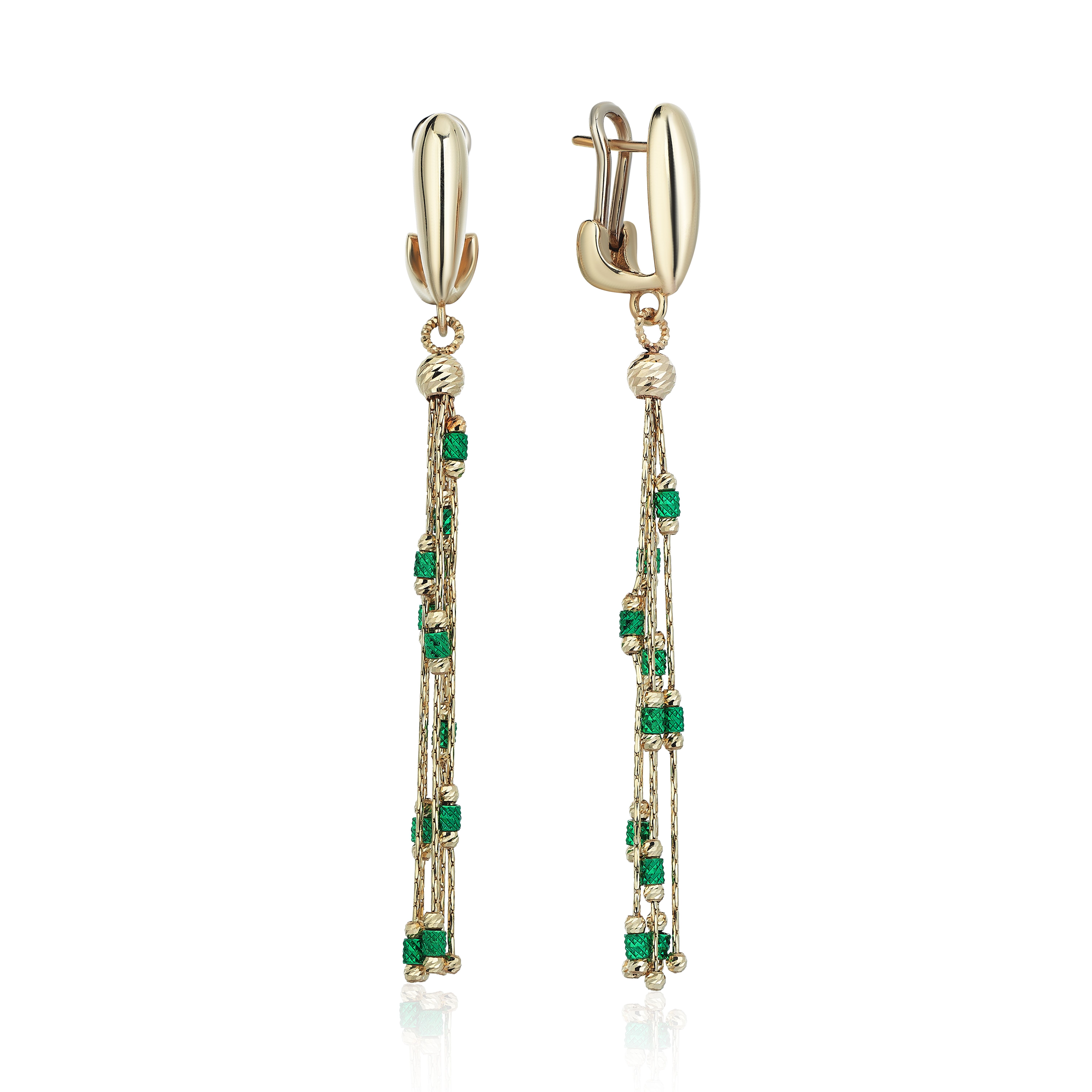 Green Enamel Earring - 1