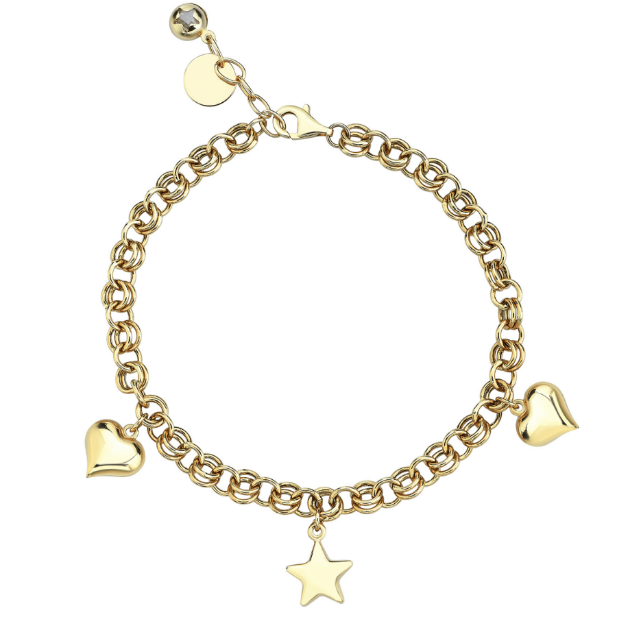 Heart and Star Charm Bracelet - Üsküplü