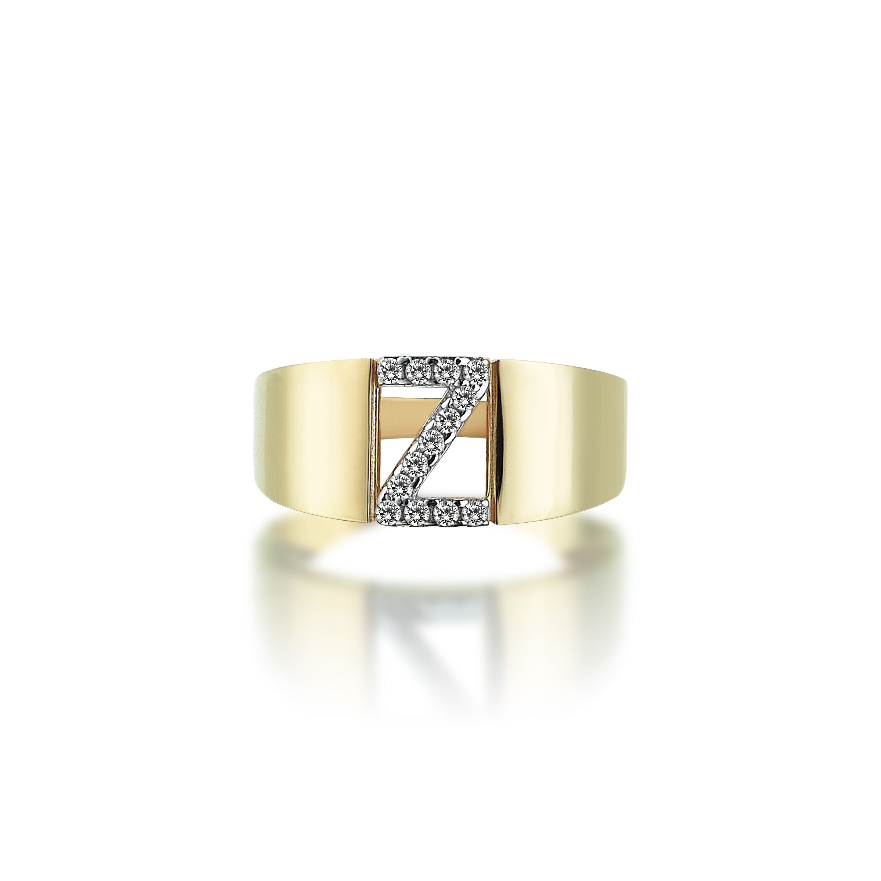 Letter Z Diamond Ring - Üsküplü