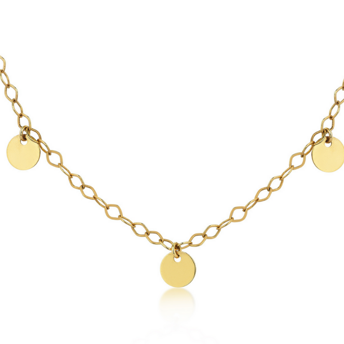 Line of Five Circles Necklace - 1