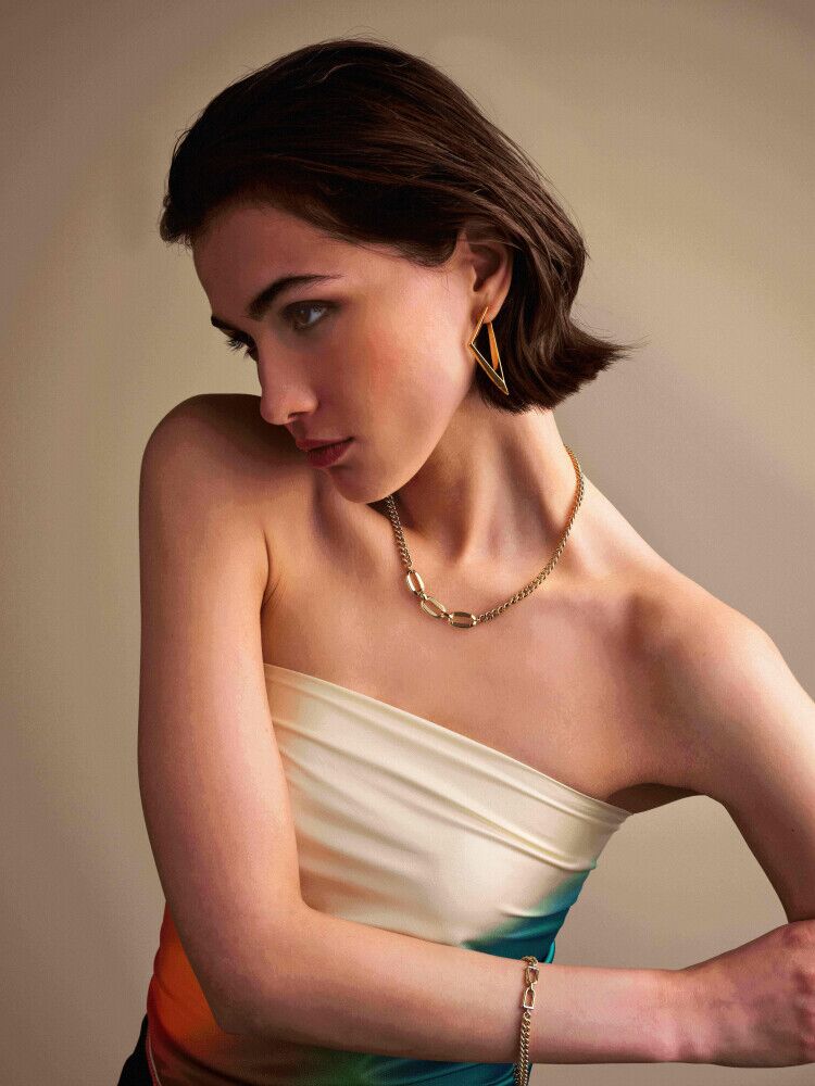 Linked Flat Curbs Bracelet - Üsküplü