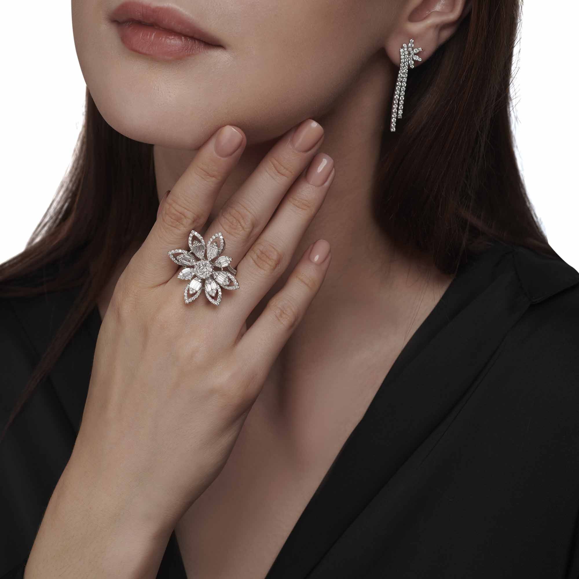 Lotus Diamond Ring - 1