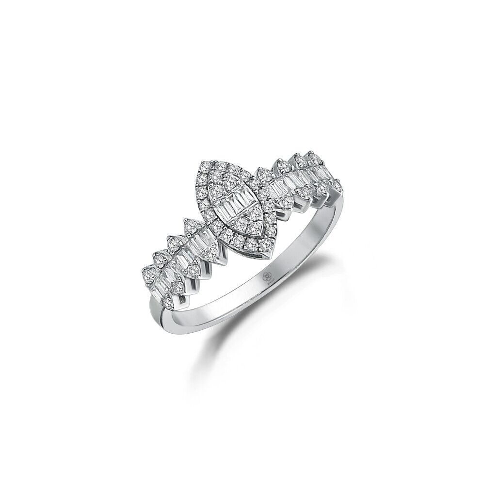 Marquise Baguette Half Eternity Diamond Ring - Üsküplü