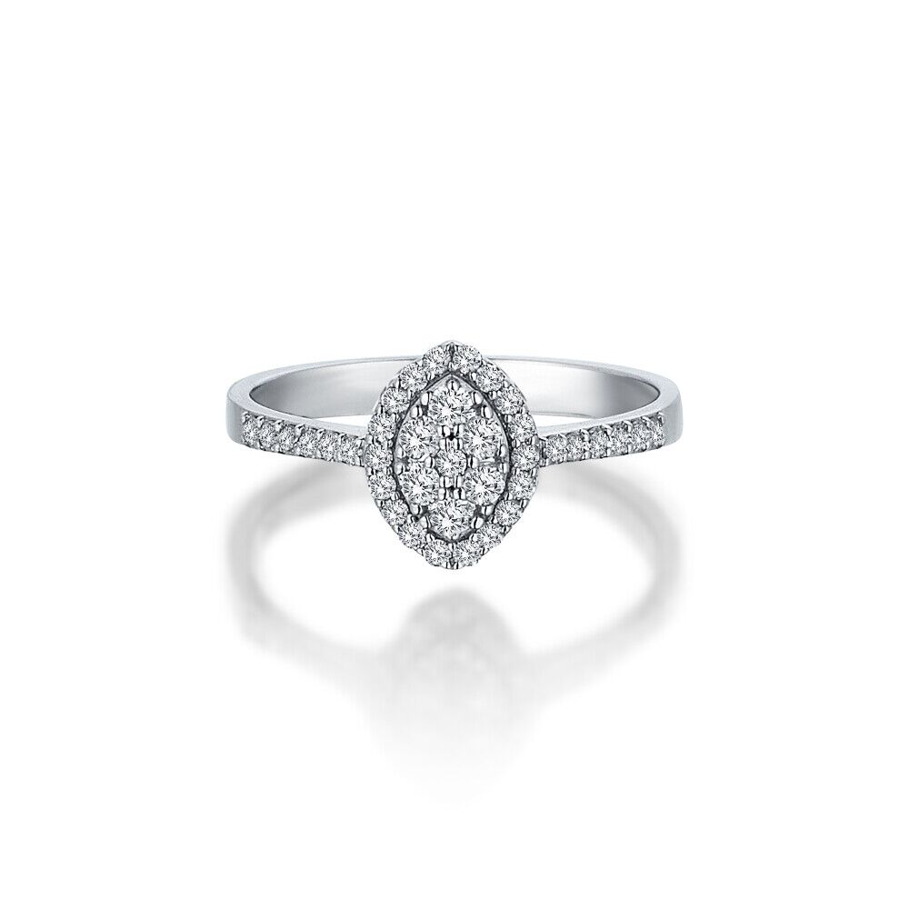 Mini Almond Diamond Ring - 2