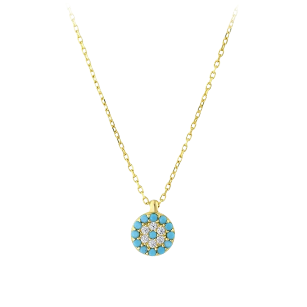 Mini Turquoise Eye Necklace - Üsküplü