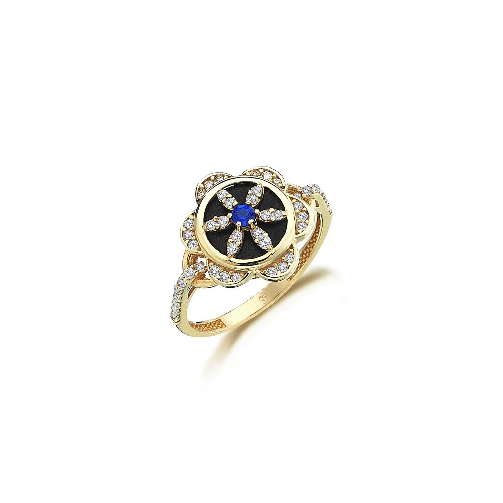 Onyx Flower Ring - Üsküplü