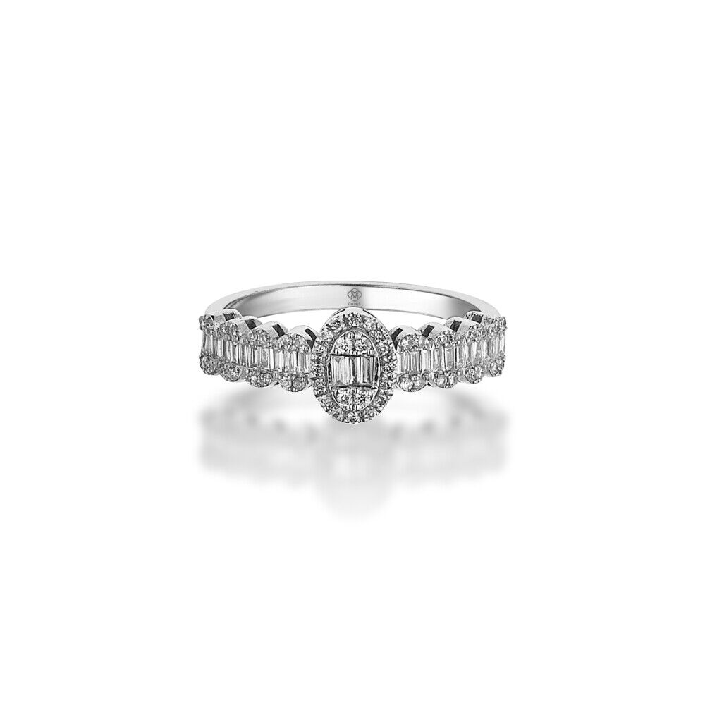 Oval Baguette Half Eternity Diamond Ring - 2