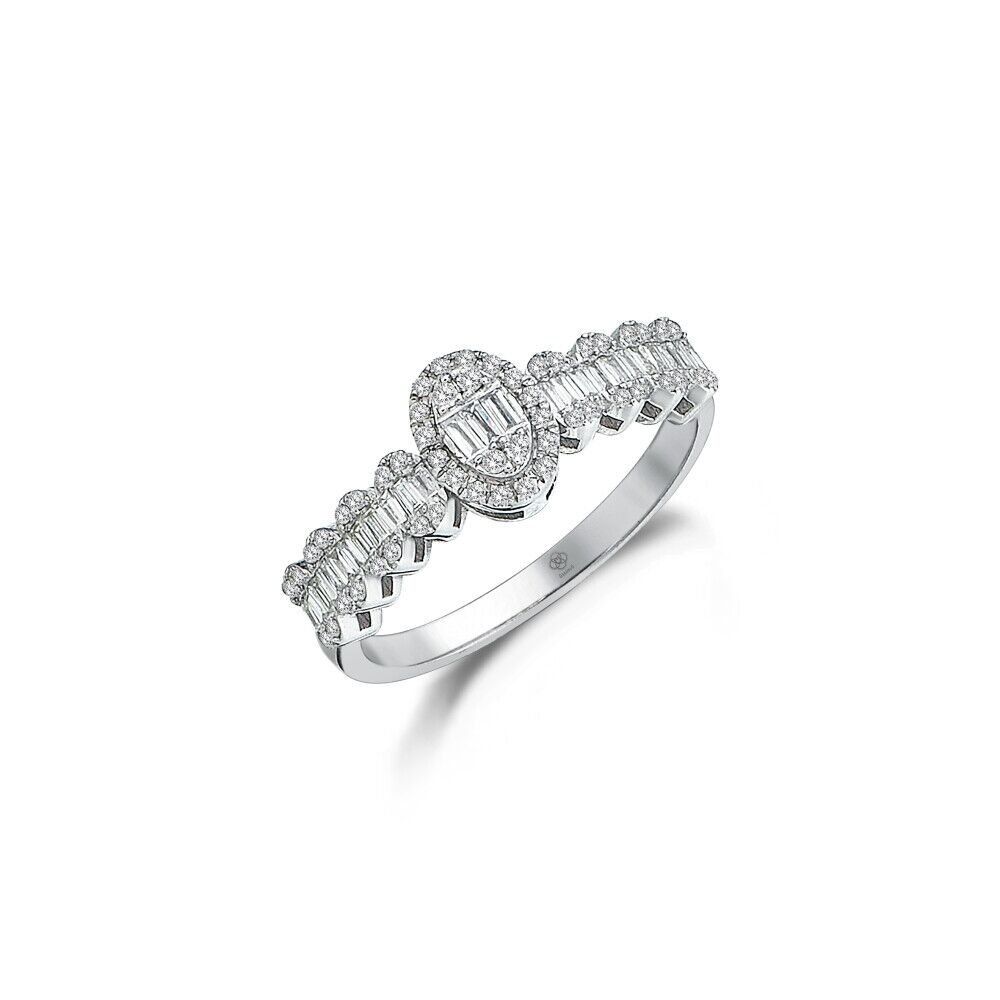Oval Baguette Half Eternity Diamond Ring - Üsküplü
