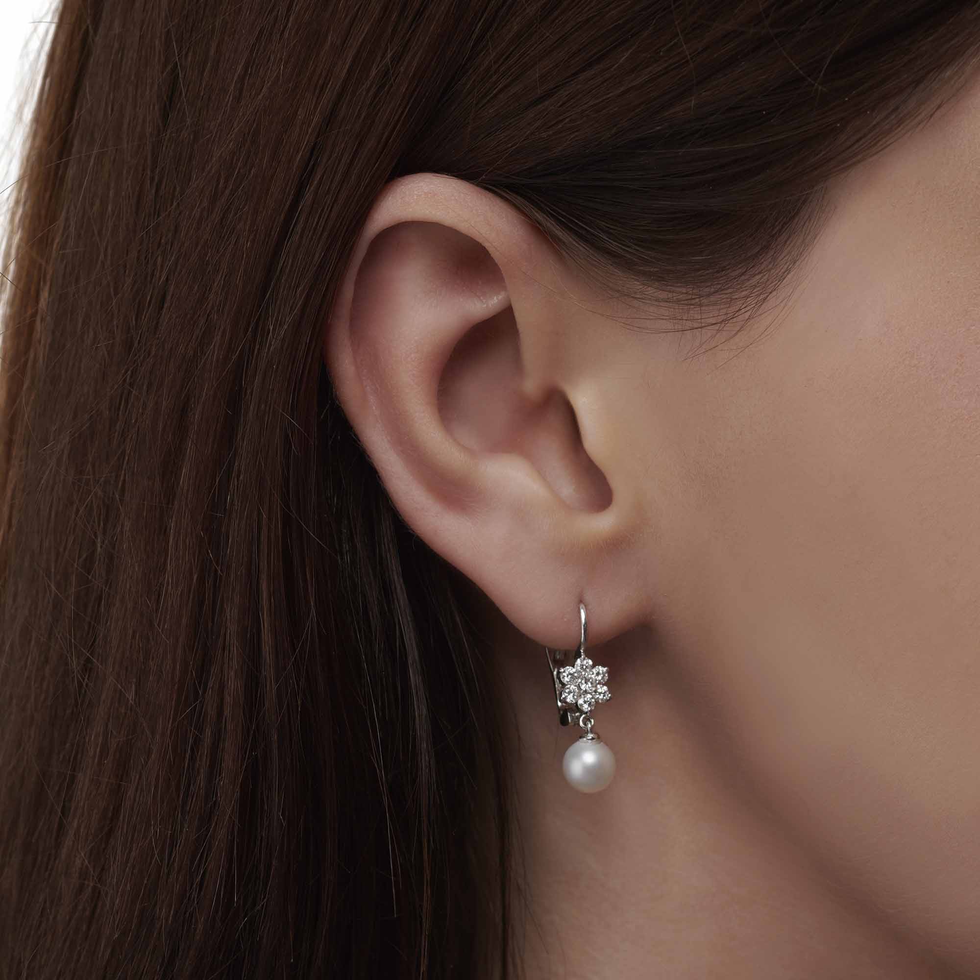 Pearl Drops Diamond Earring - Üsküplü