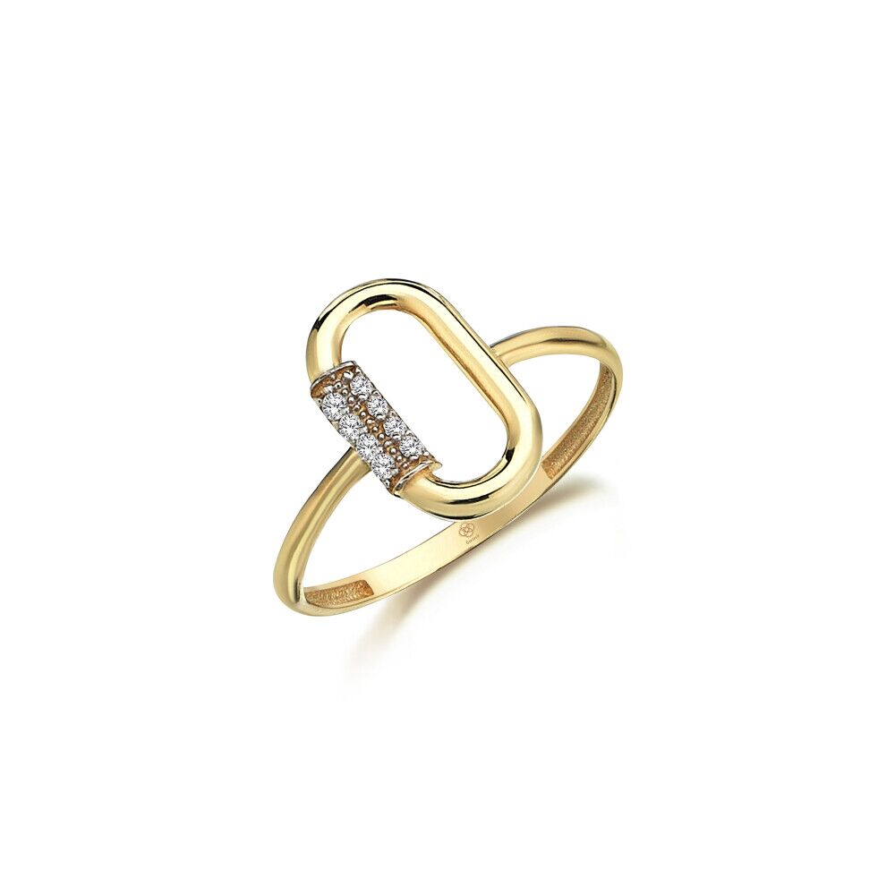 Petite Stoned Paperclip Ring - Üsküplü