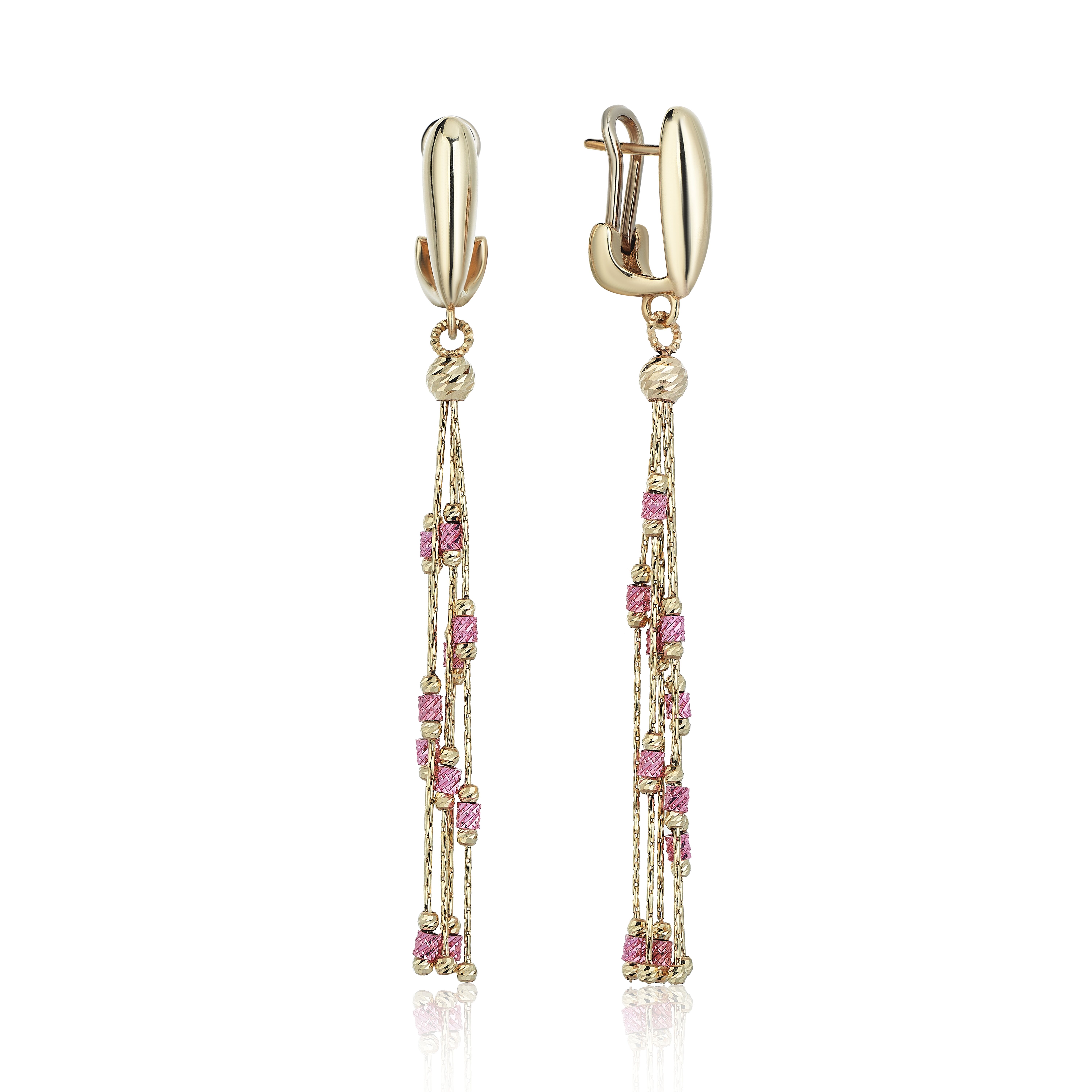Pink Enamel Earring - Üsküplü