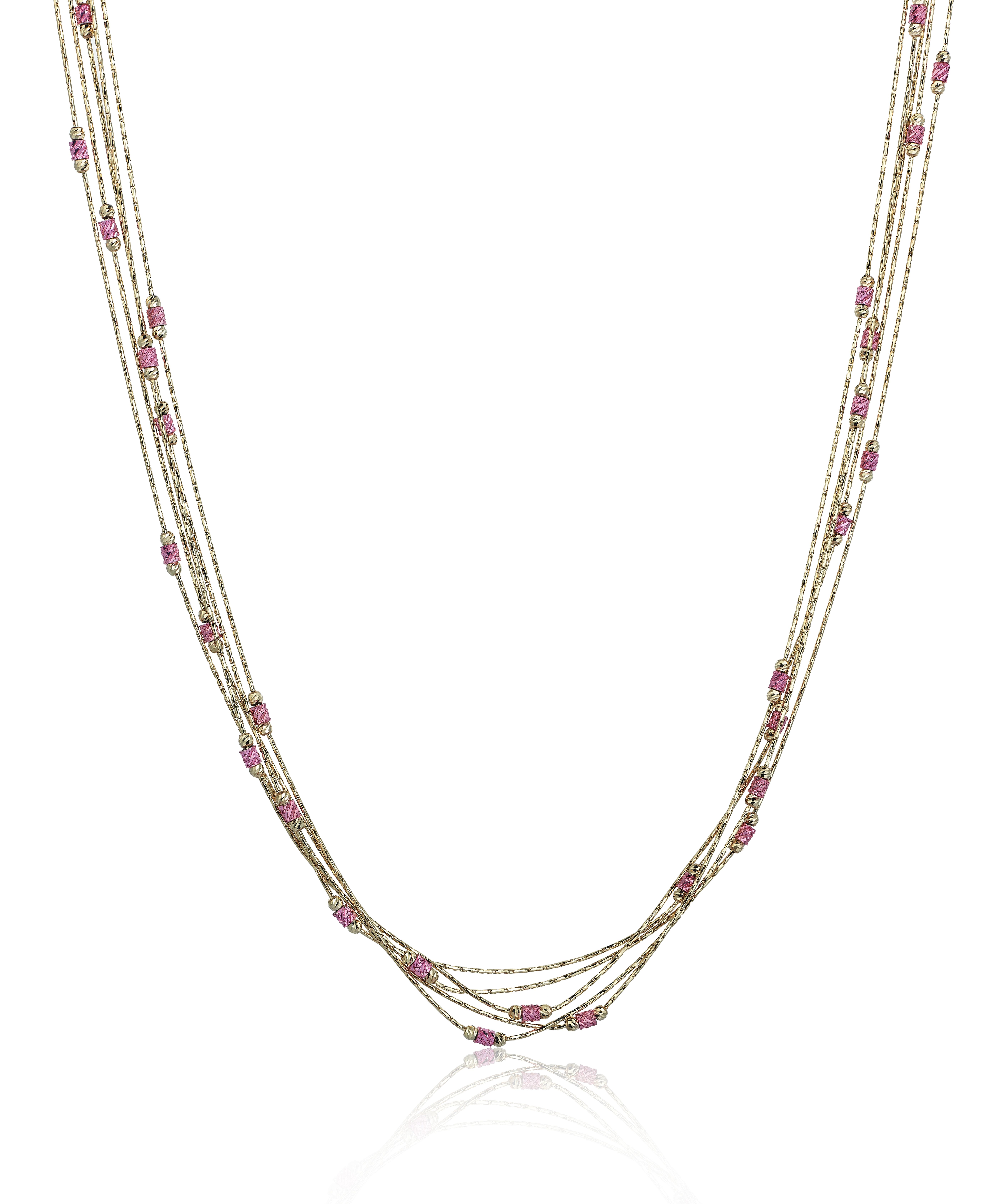 Pink Enamel Necklace - 1