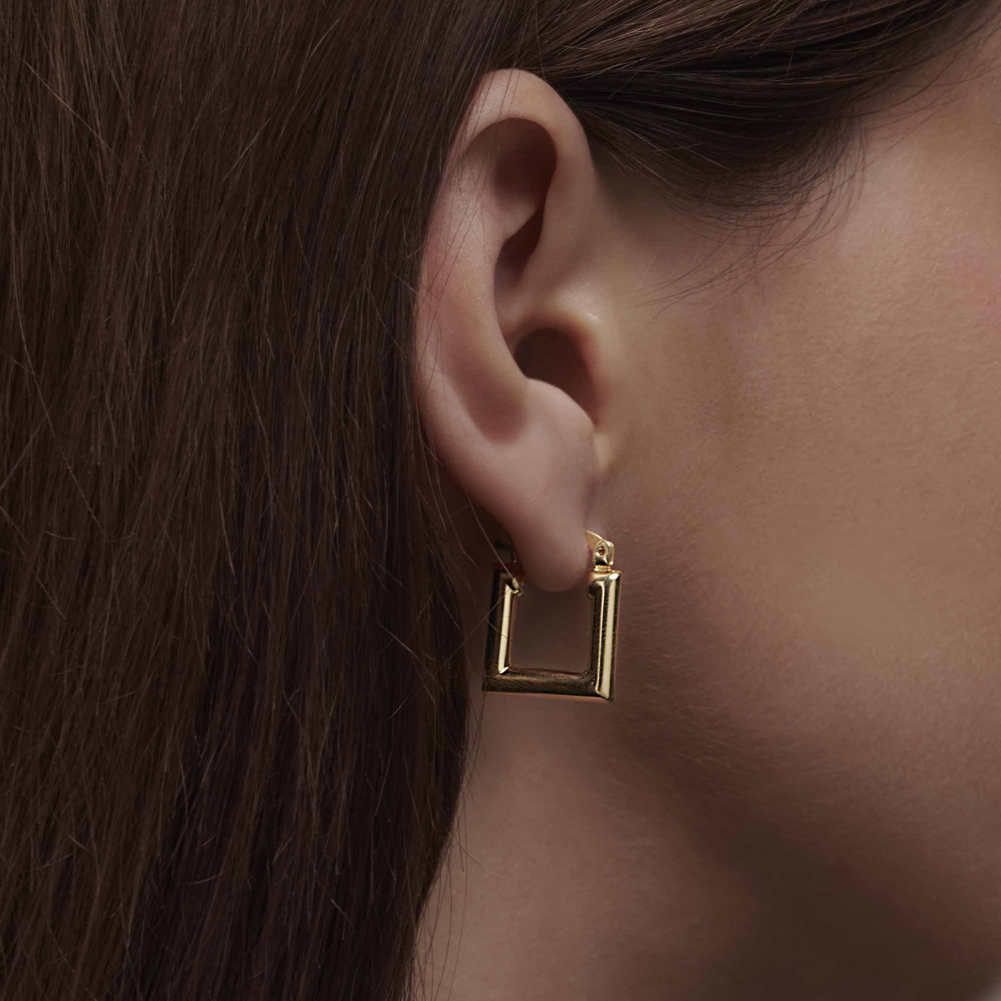 Plain Square Earring - Üsküplü