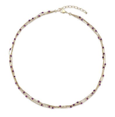 Purple Enamel Necklace - 2