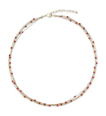 Red Enamel Necklace - 3