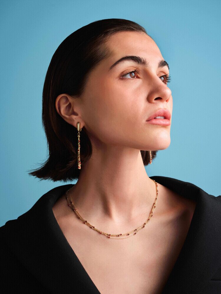 Red Enamel Earring - Üsküplü