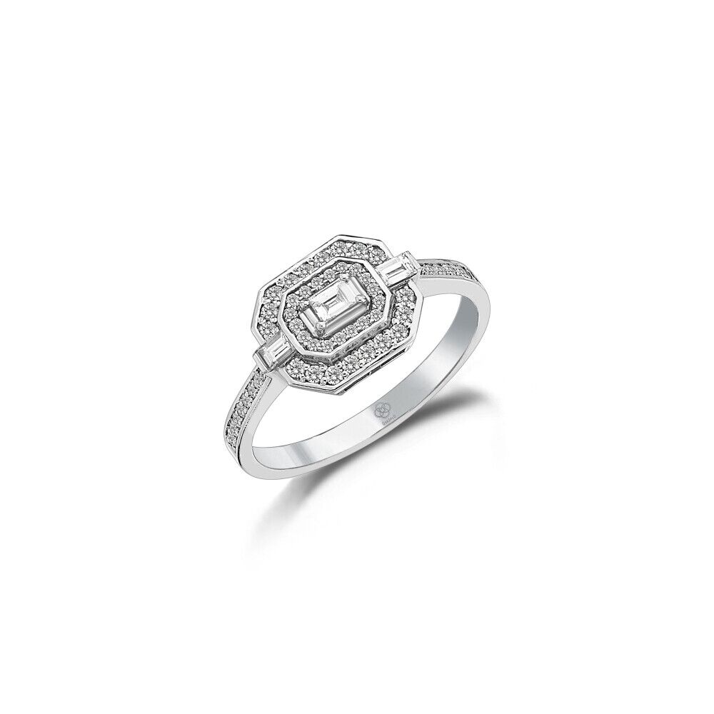 Round Halo Baguette Ring - Üsküplü (1)