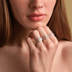 Round Halo Baguette Ring - Üsküplü