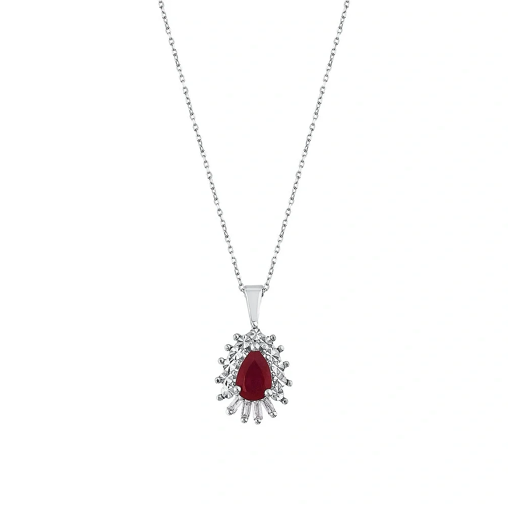 Ruby Drop Necklace - 1